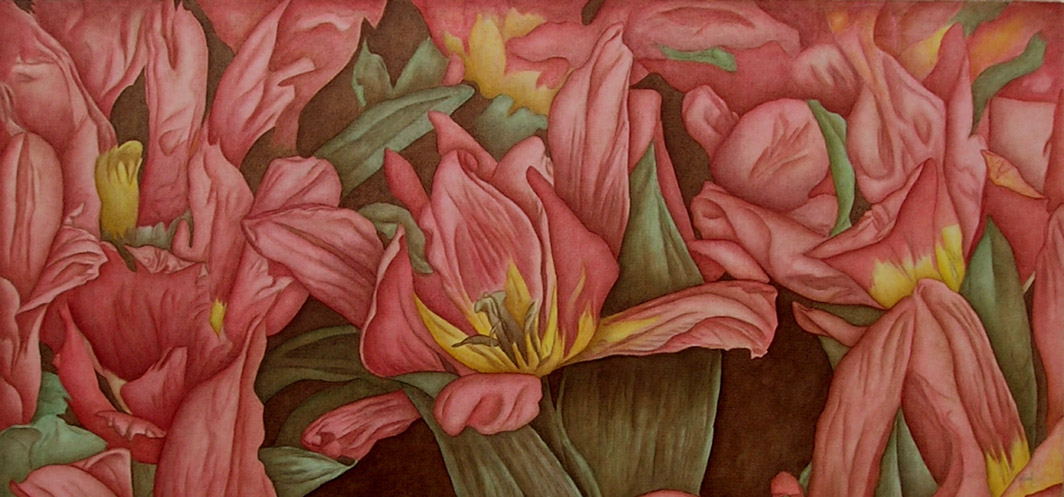 Tulip Rhapsody - 26 x 47, Click on image for price and to purchase